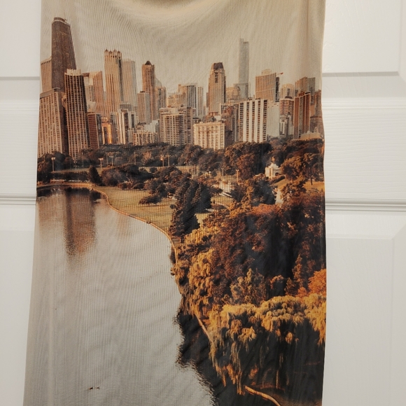 BNWT Meshy Skirt with Cityscape - size Small - Picture 2 of 6